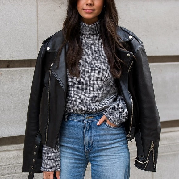 NWT Vintage Gap Houndstooth Turtleneck Long Sleeve Cotton Top Shirt‎ Size Large - Picture 3 of 9